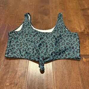 🔆 Amazon dark green leopard print bikini top